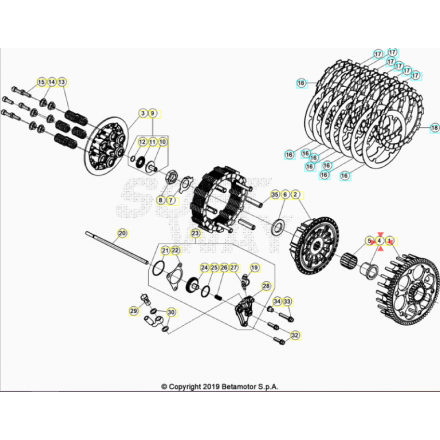 Boccola frizione Beta RR 350-390-400-430-450-480-498 4T 2010/2023