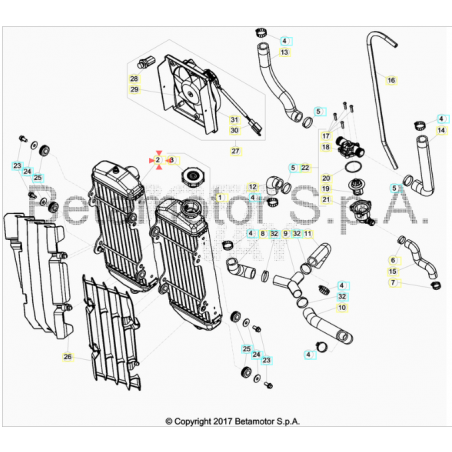 Tappo radiatore Beta RR 250/300/350/390/400/430/450/480/498/520 2011/2019