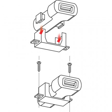 Usb Fix Omega, caricatore Usb con fissaggio a vite e connettori a forcella  - 12/24V